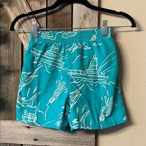 Columbia Teal and White Mesh Shorts